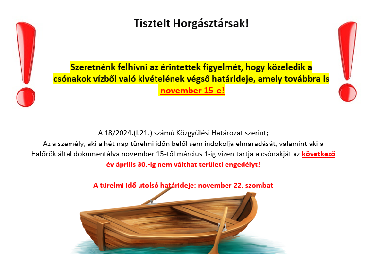 Csónak felhívás ( KÉP)