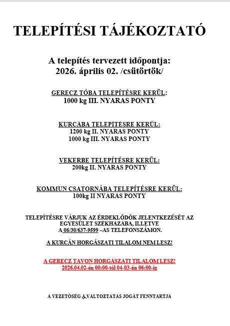 Telepítési tájékoztató 04 02 1